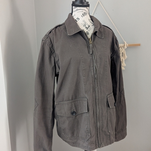 Eddie Bauer jacket Medium Green Collared Zip Up Unisex - Picture 5 of 12